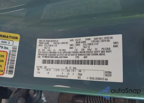 2022 Ford Bronco Big Bend/Black Diamond/Outer Banks from USA, damaged, VIN 1FMDE5BH4NLA91844